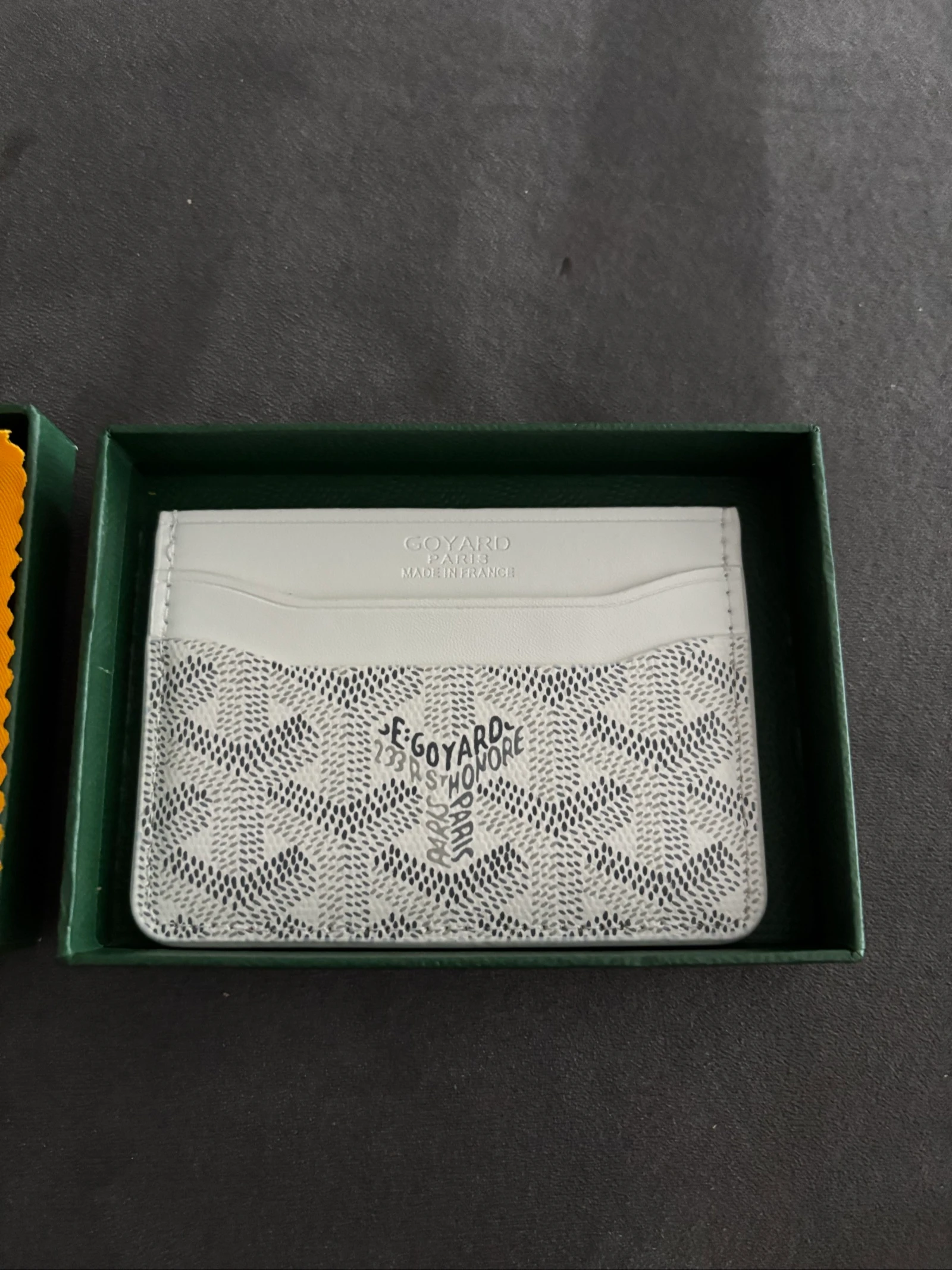 Porte-cartes en cuir blanc– Excellent état